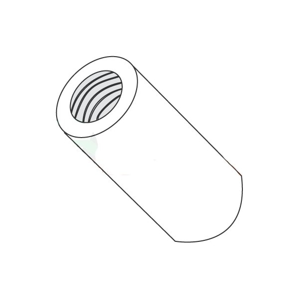 Newport Fasteners Round Standoffs, #10-32 Thrd Sz, 1 in Bd L, Nylon Plain, 1/2 in OD, 1000 PK 626924 - main